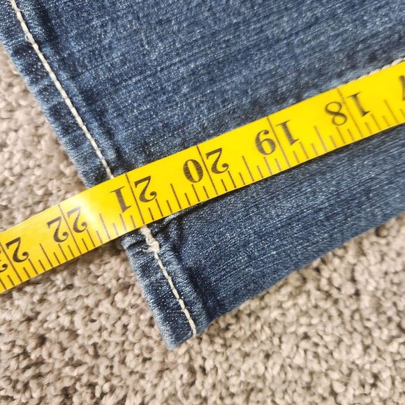 Vigoss Jeans Womens 4 Chelsea Capri Distressed Stretch Thick Stitch Wide Baggy - Picture 15 of 15